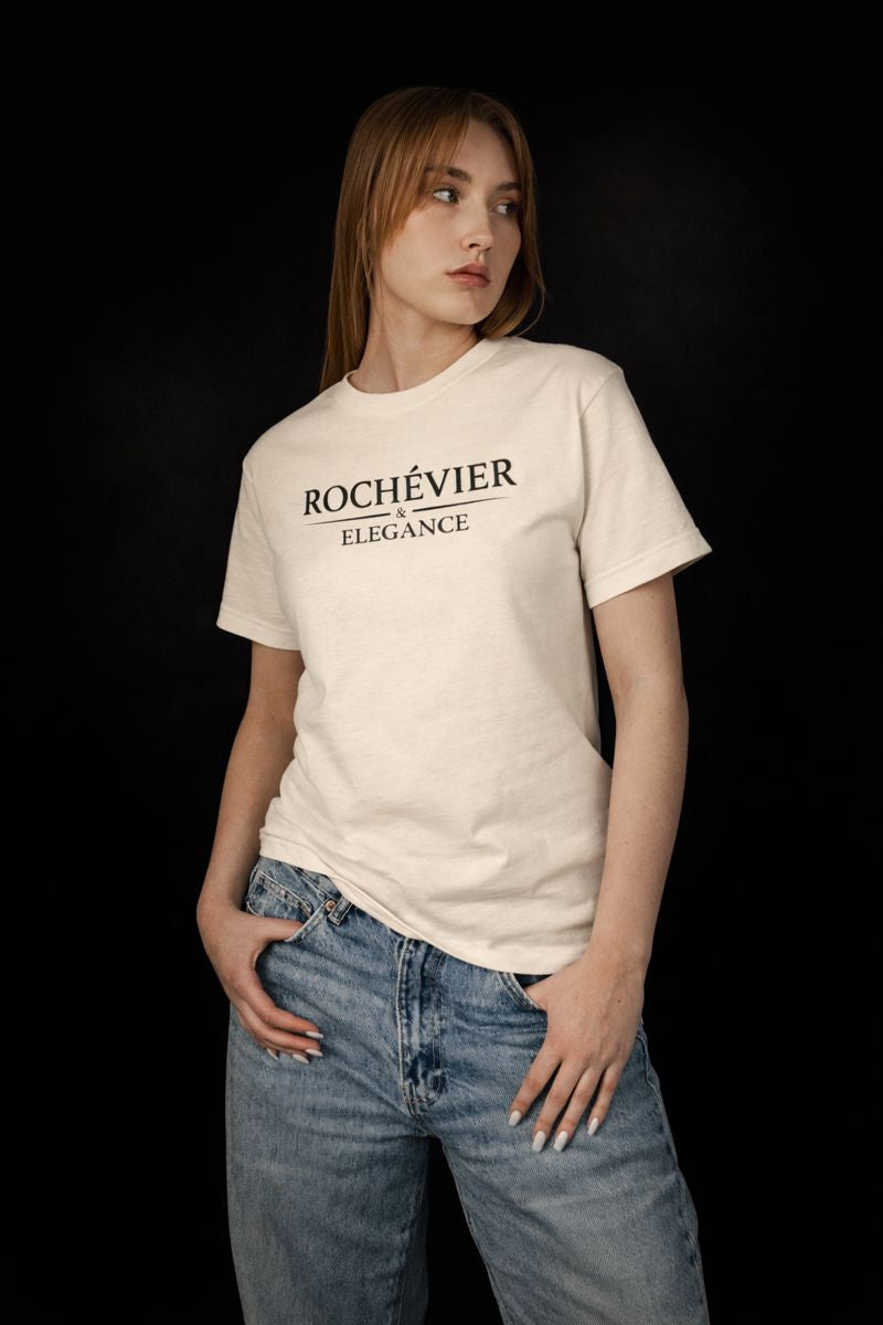 Rochévier Elegance Tee | Logo Typography Minimalist